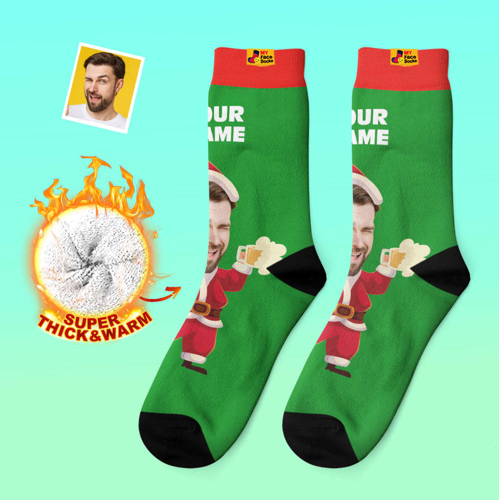 Custom Thick Socks Photo 3D Digital Printed Socks Autumn Winter Warm Socks Happy Face Socks Christmas Gift - MyFaceSocksAu