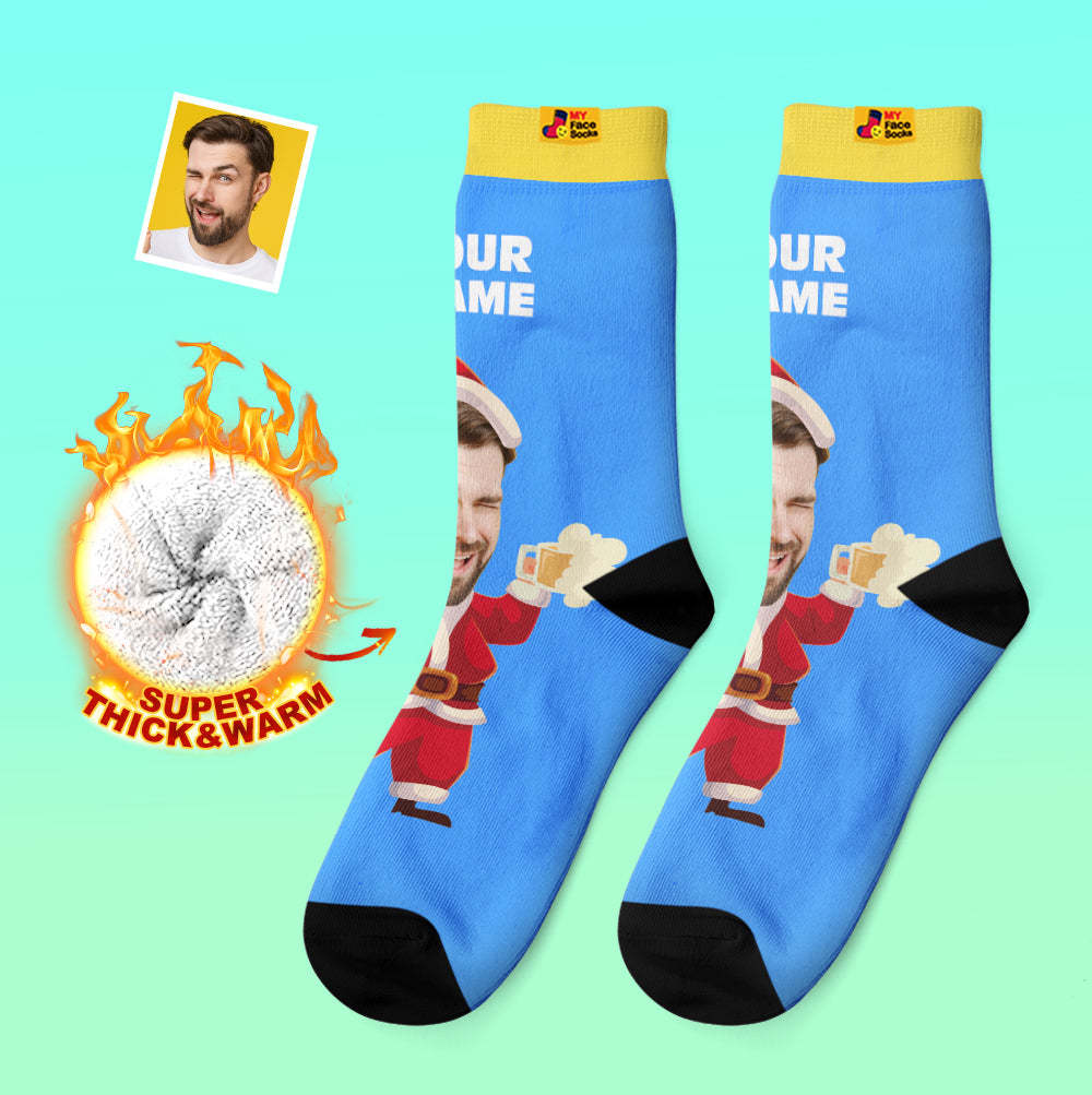 Custom Thick Socks Photo 3D Digital Printed Socks Autumn Winter Warm Socks Happy Face Socks Christmas Gift - MyFaceSocksAu