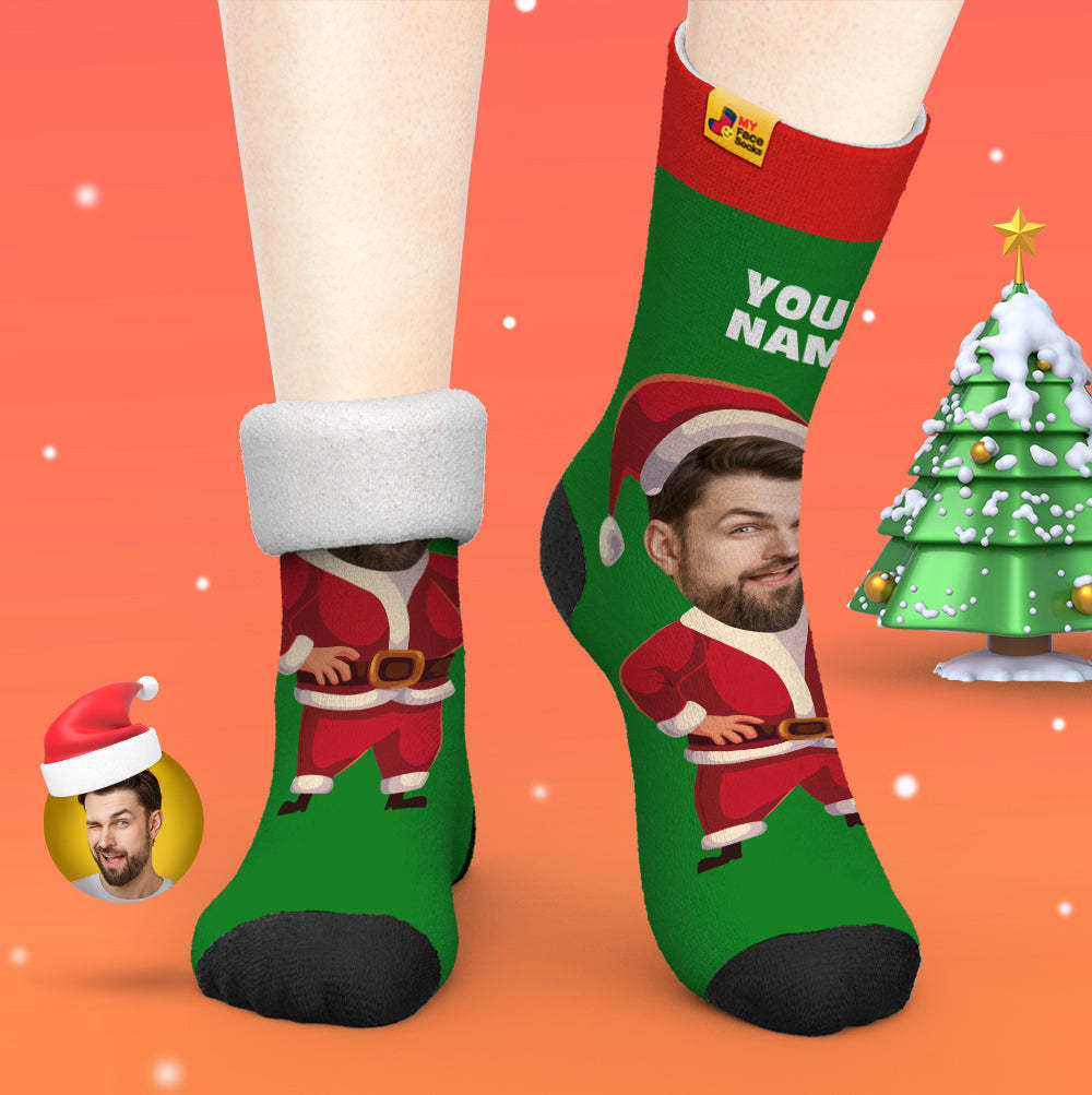 Custom Thick Socks Photo 3D Digital Printed Socks Autumn Winter Warm Socks Happy Face Socks Christmas Gift - MyFaceSocksAu