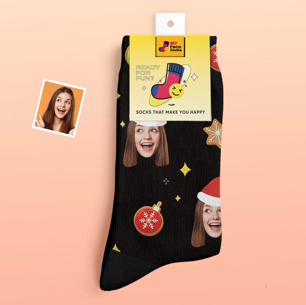 Custom Thick Socks Photo 3D Digital Printed Socks Autumn Winter Warm Socks Christmas Tree Decor Face Socks Funny Christmas Gift - MyFaceSocksAu