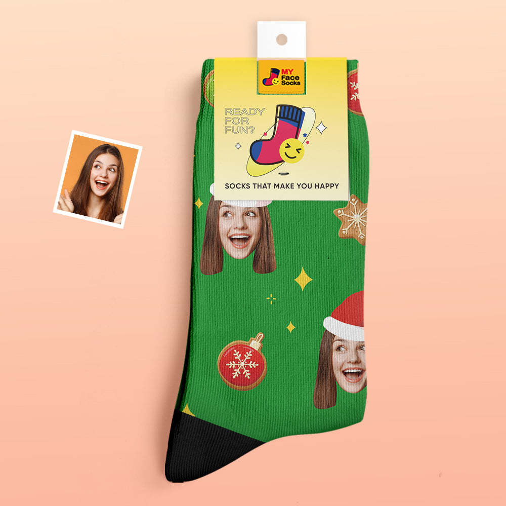 Custom Thick Socks Photo 3D Digital Printed Socks Autumn Winter Warm Socks Christmas Tree Decor Face Socks Funny Christmas Gift - MyFaceSocksAu