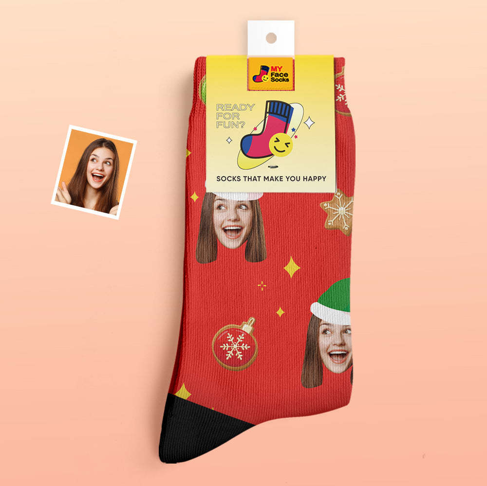 Custom Thick Socks Photo 3D Digital Printed Socks Autumn Winter Warm Socks Christmas Tree Decor Face Socks Funny Christmas Gift - MyFaceSocksAu