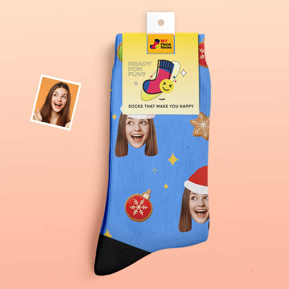 Custom Thick Socks Photo 3D Digital Printed Socks Autumn Winter Warm Socks Christmas Tree Decor Face Socks Funny Christmas Gift - MyFaceSocksAu