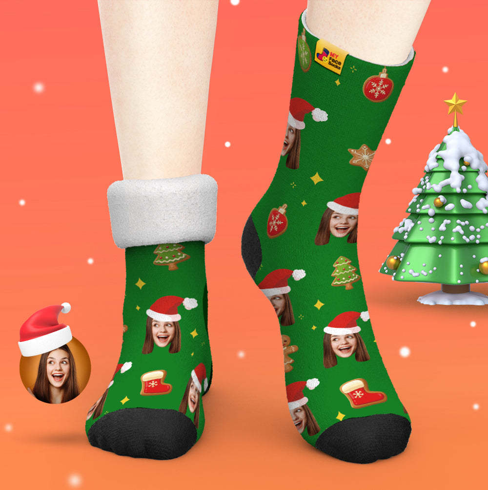 Custom Thick Socks Photo 3D Digital Printed Socks Autumn Winter Warm Socks Christmas Tree Decor Face Socks Funny Christmas Gift - MyFaceSocksAu