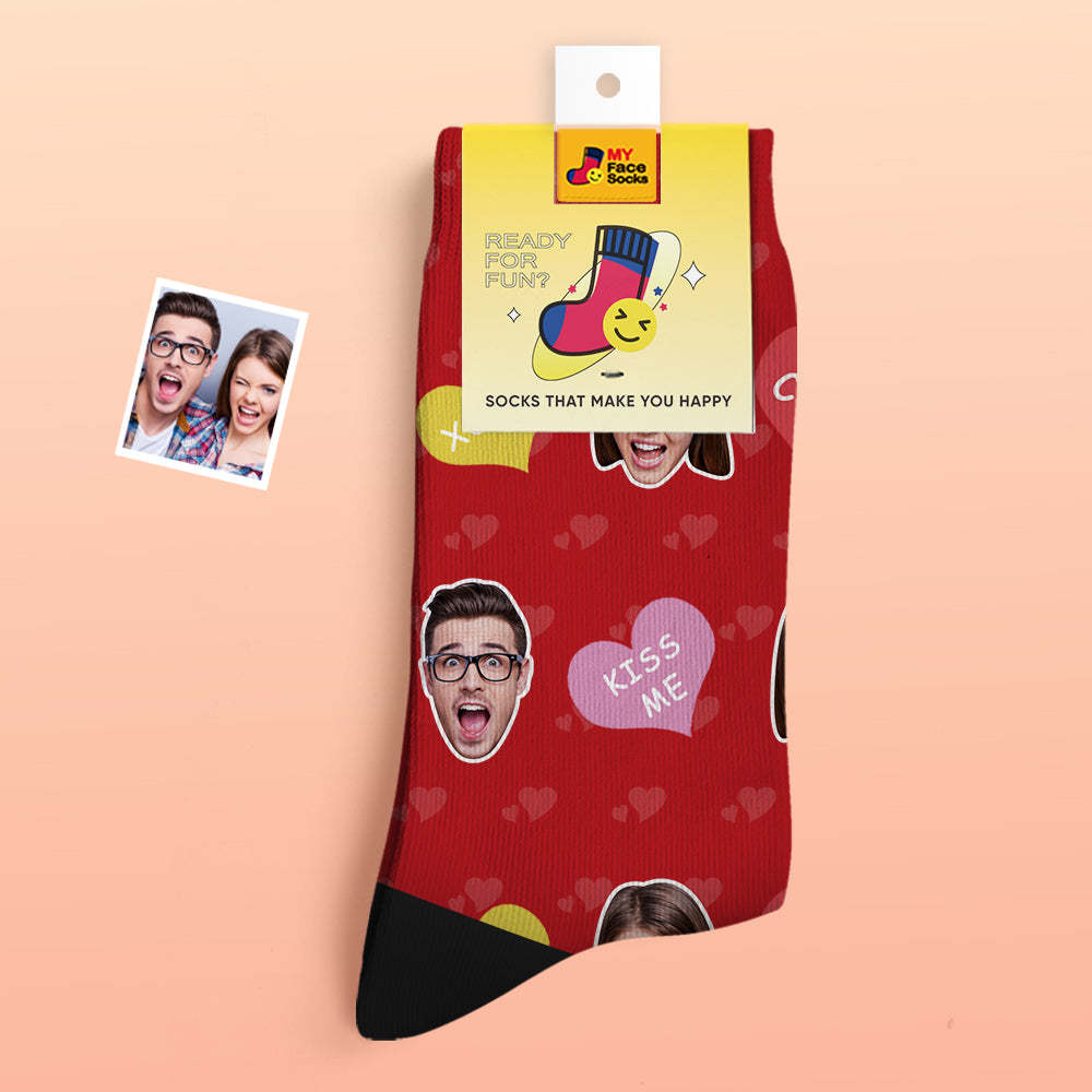 Custom Thick Photo Socks Valentine's Day Gifts Warm Socks Cutie Face Socks - MyFaceSocksAu