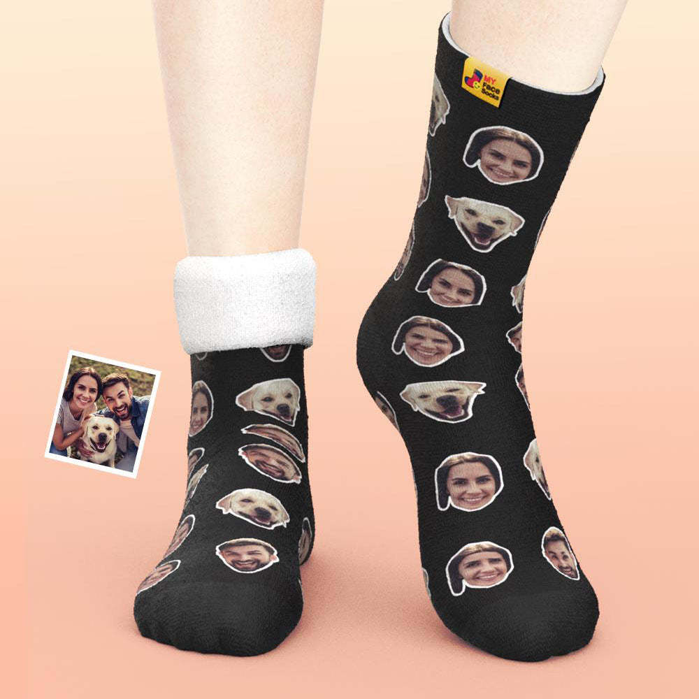 Custom Thick Socks Photo 3D Digital Printed Socks Autumn Winter Warm Socks Two Faces - MyFaceSocksAu