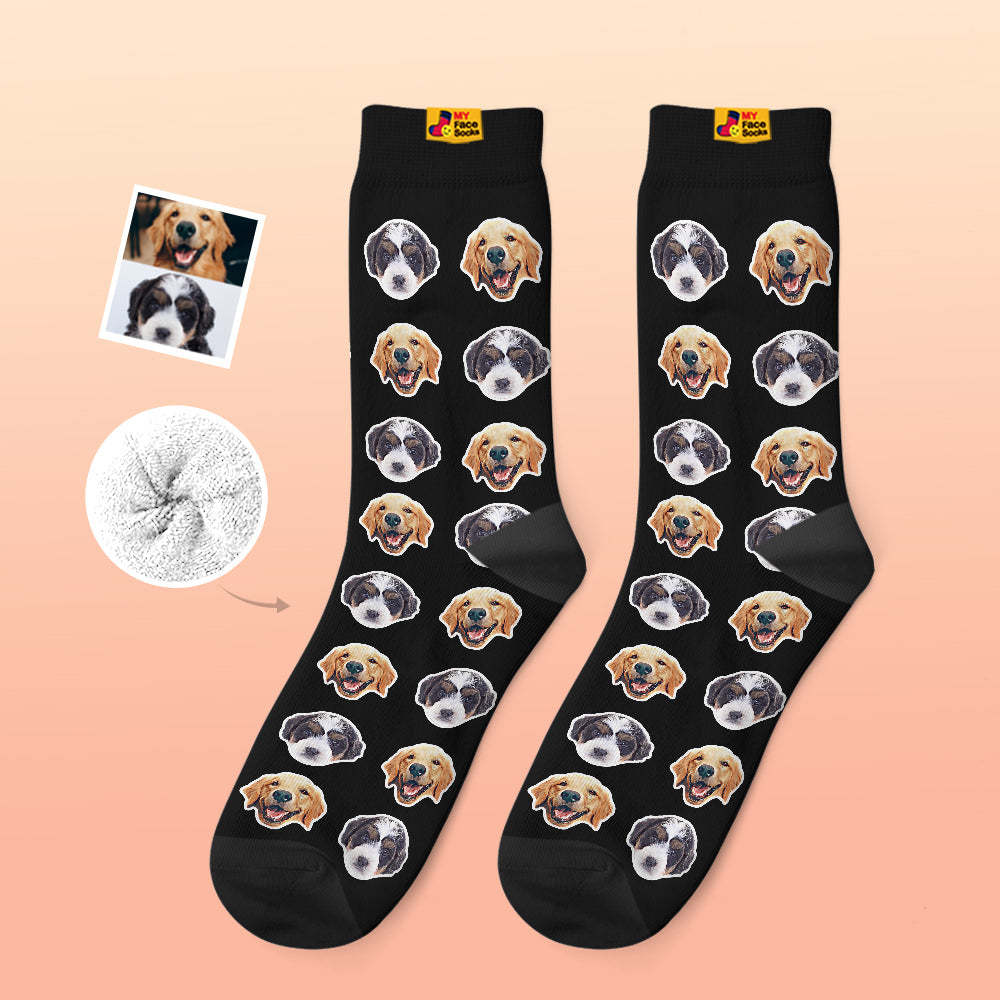 Custom Thick Socks Photo 3D Digital Printed Socks Autumn Winter Warm Socks Comic Style - MyFaceSocksAu