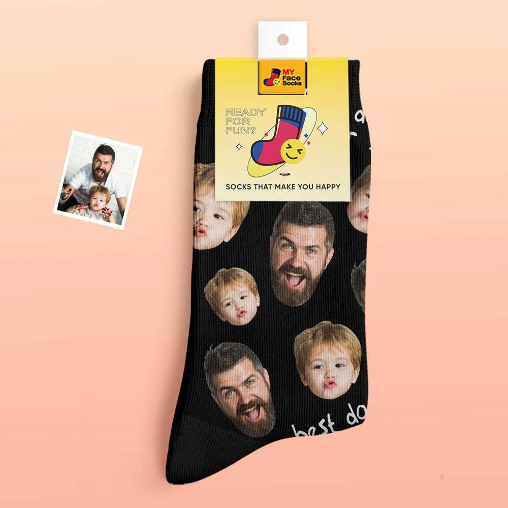 Custom Thick Socks Photo 3D Digital Printed Socks Autumn Winter Warm Socks To The Best Dad - MyFaceSocksAu
