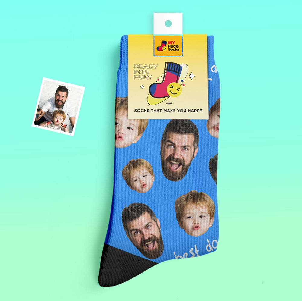Custom Thick Socks Photo 3D Digital Printed Socks Autumn Winter Warm Socks To The Best Dad - MyFaceSocksAu
