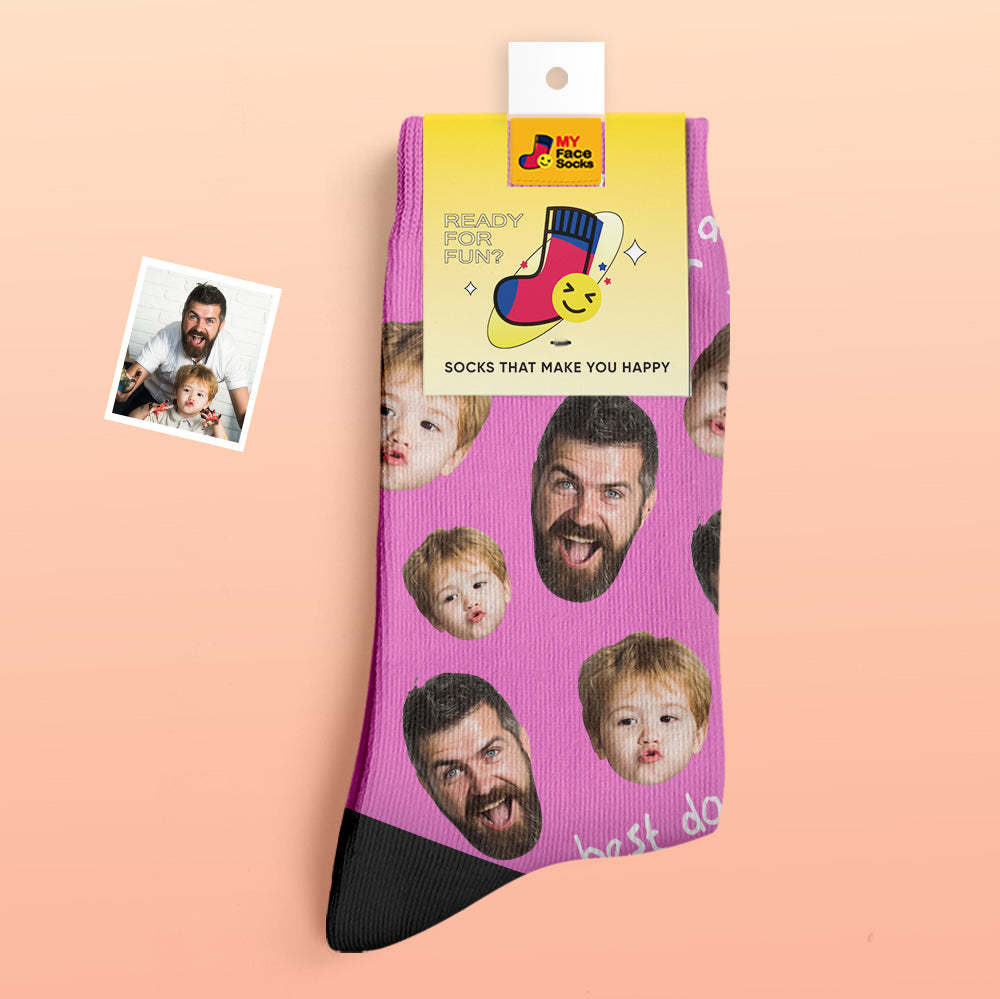 Custom Thick Socks Photo 3D Digital Printed Socks Autumn Winter Warm Socks To The Best Dad - MyFaceSocksAu