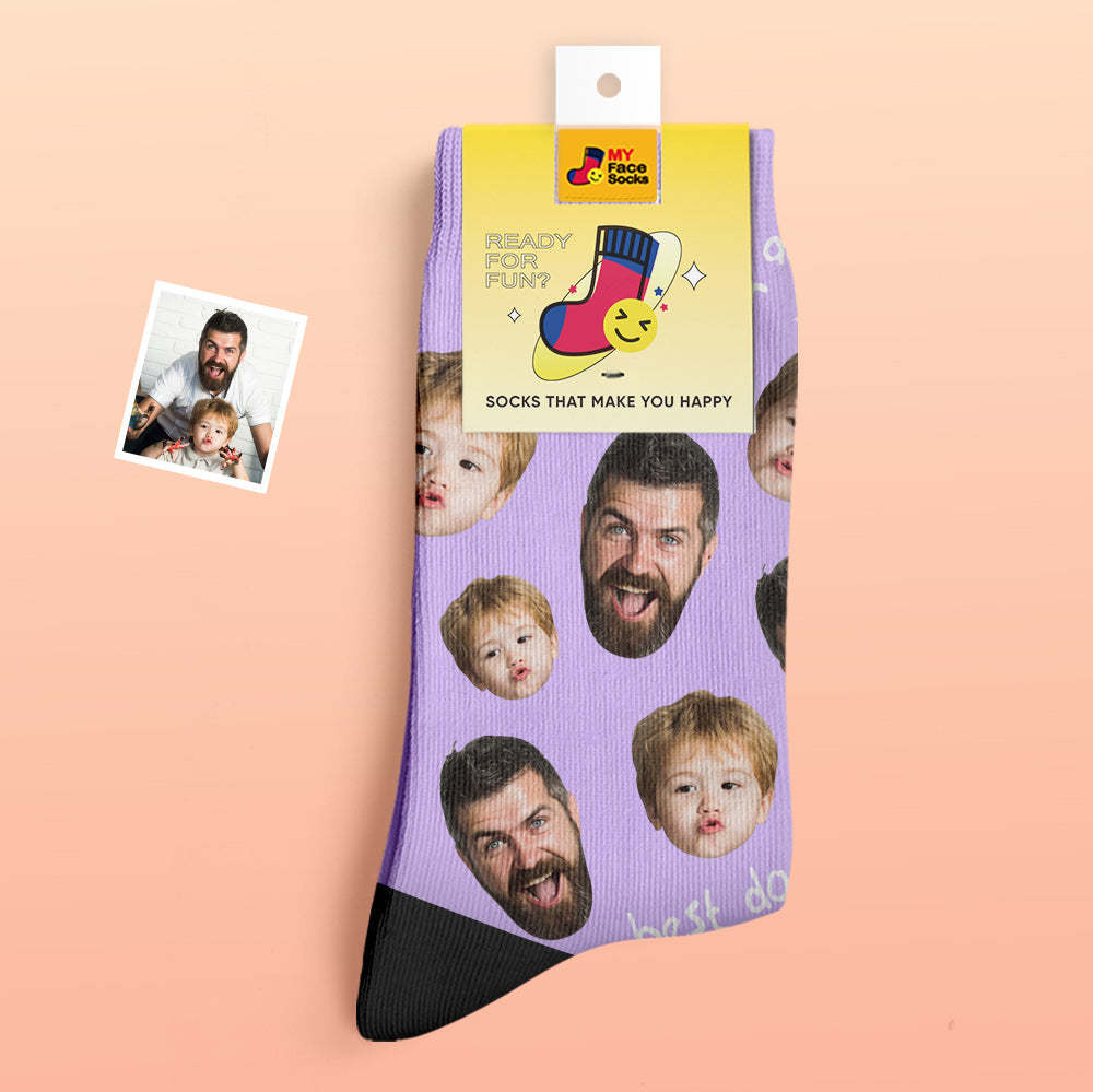 Custom Thick Socks Photo 3D Digital Printed Socks Autumn Winter Warm Socks To The Best Dad - MyFaceSocksAu