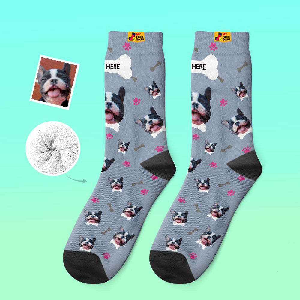 Custom Thick Socks Photo 3D Digital Printed Socks Autumn Winter Warm Socks Comfortable Dog Socks - MyFaceSocksAu
