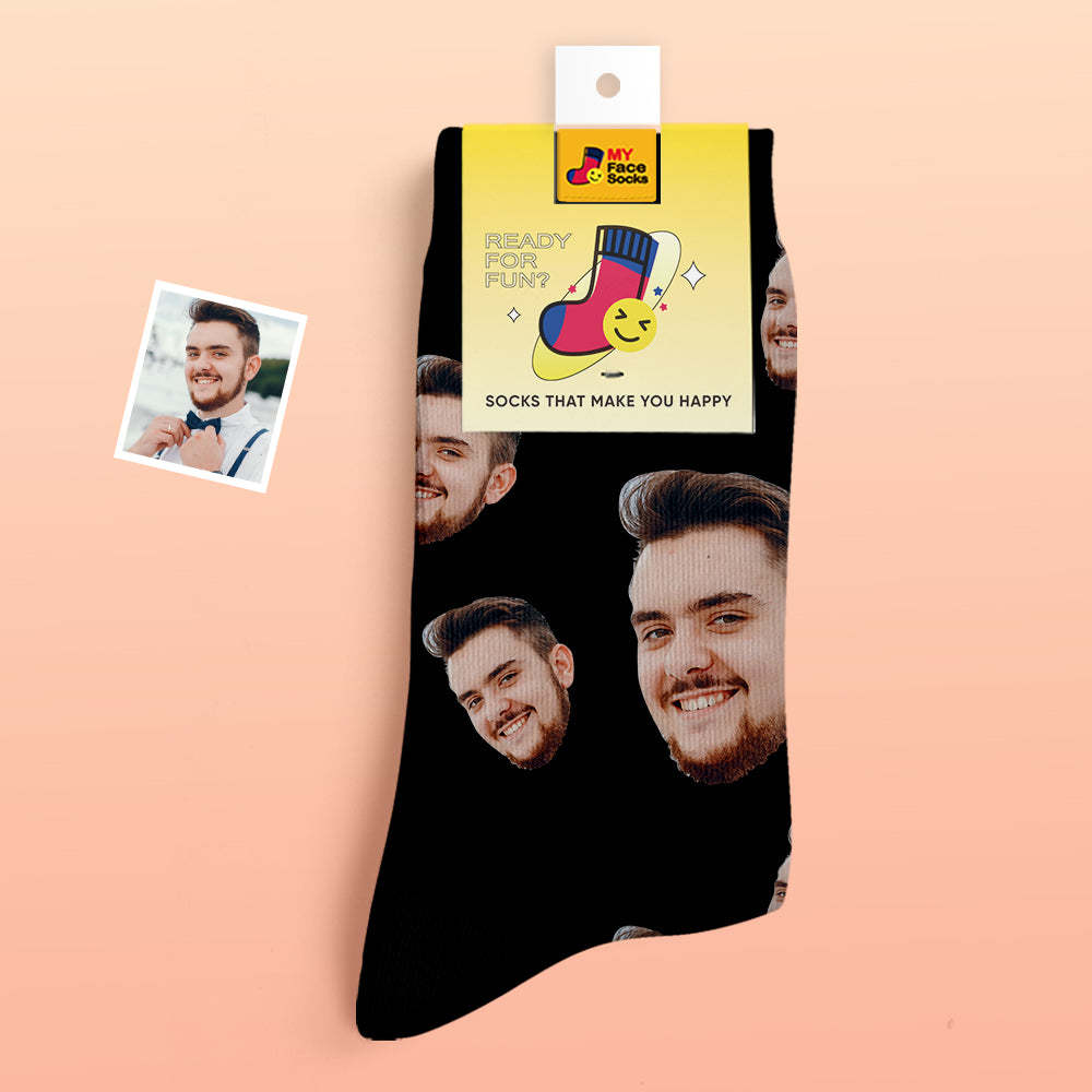 Custom Thick Socks Photo 3D Digital Printed Socks Autumn Winter Warm Socks Candy Series Colorful - MyFaceSocksAu