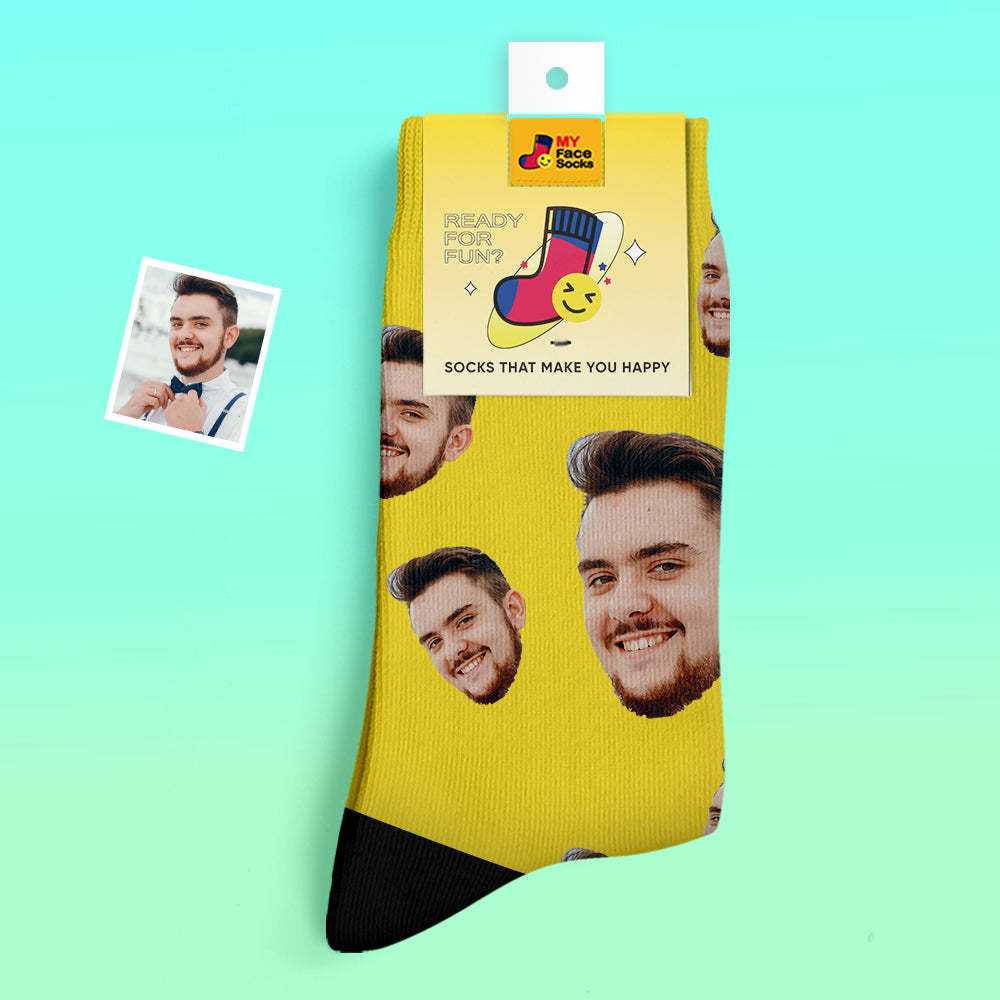 Custom Thick Socks Photo 3D Digital Printed Socks Autumn Winter Warm Socks Candy Series Colorful - MyFaceSocksAu