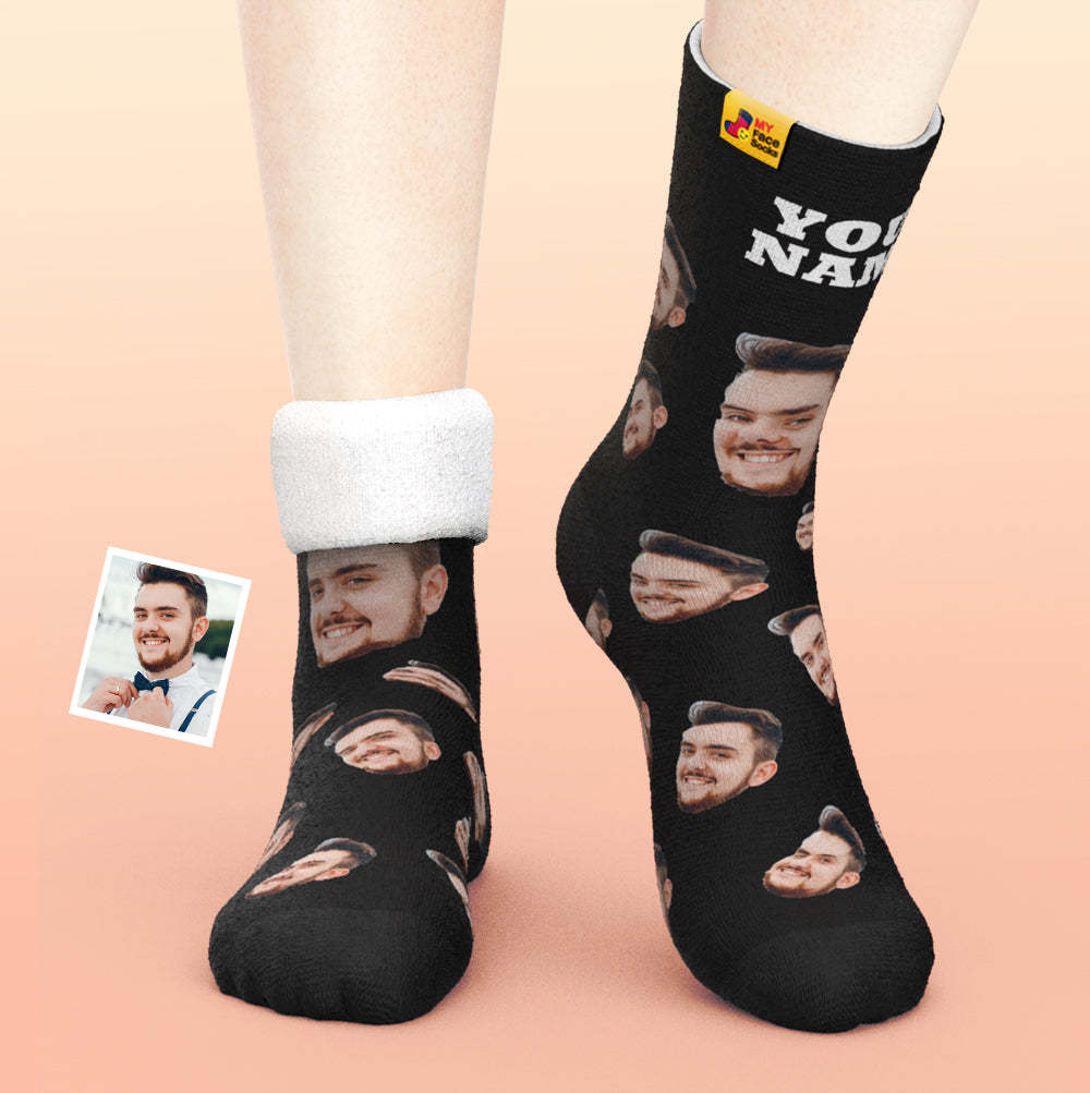 Custom Thick Socks Photo 3D Digital Printed Socks Autumn Winter Warm Socks Candy Series Colorful - MyFaceSocksAu