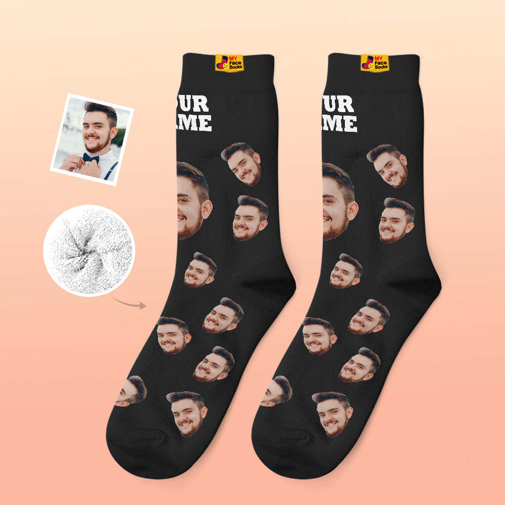 Custom Thick Socks Photo 3D Digital Printed Socks Autumn Winter Warm Socks Candy Series Colorful - MyFaceSocksAu
