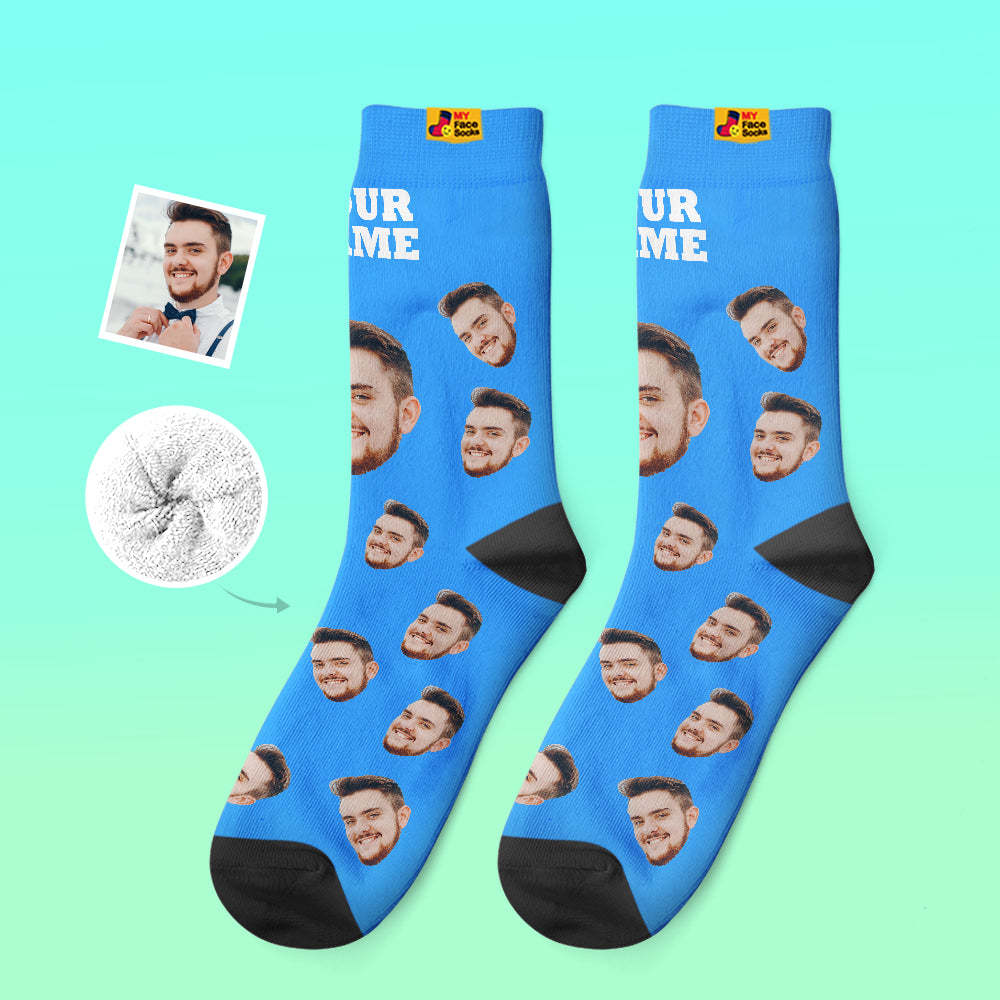 Custom Thick Socks Photo 3D Digital Printed Socks Autumn Winter Warm Socks Candy Series Colorful - MyFaceSocksAu