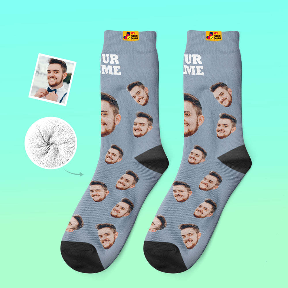 Custom Thick Socks Photo 3D Digital Printed Socks Autumn Winter Warm Socks Candy Series Colorful - MyFaceSocksAu
