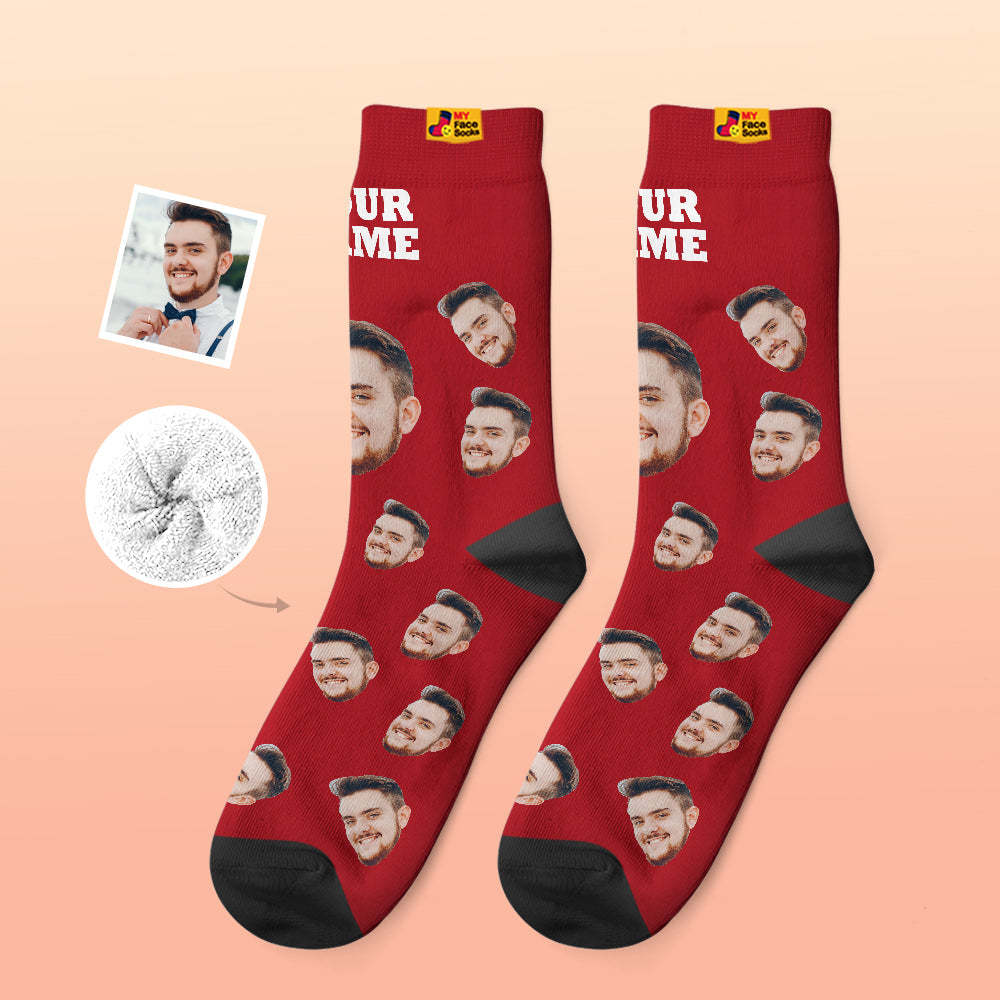 Custom Thick Socks Photo 3D Digital Printed Socks Autumn Winter Warm Socks Candy Series Colorful - MyFaceSocksAu