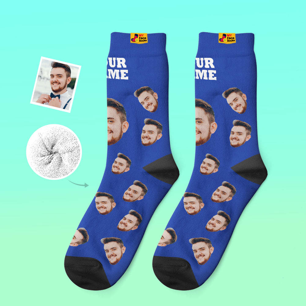 Custom Thick Socks Photo 3D Digital Printed Socks Autumn Winter Warm Socks Candy Series Colorful - MyFaceSocksAu