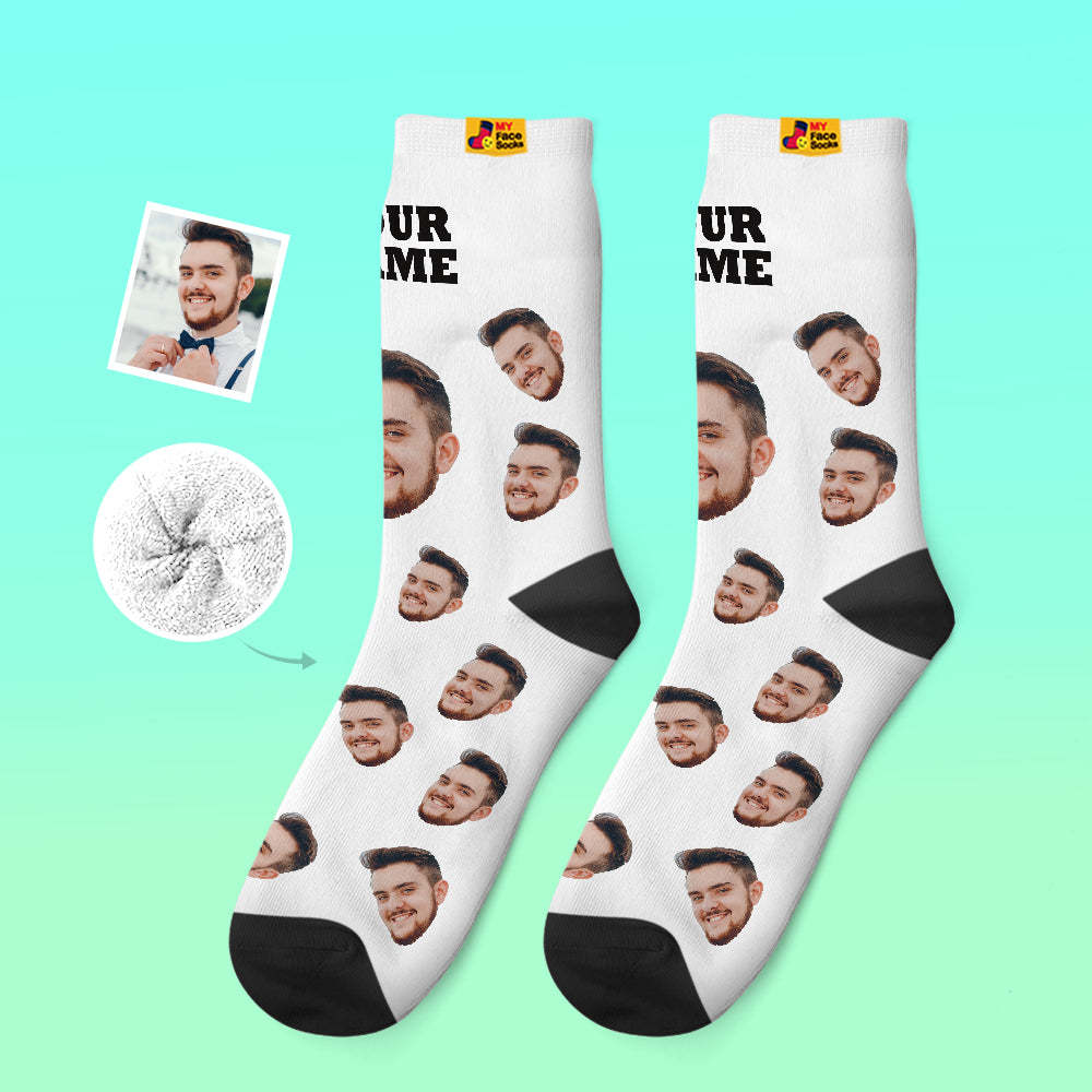 Custom Thick Socks Photo 3D Digital Printed Socks Autumn Winter Warm Socks Candy Series Colorful - MyFaceSocksAu
