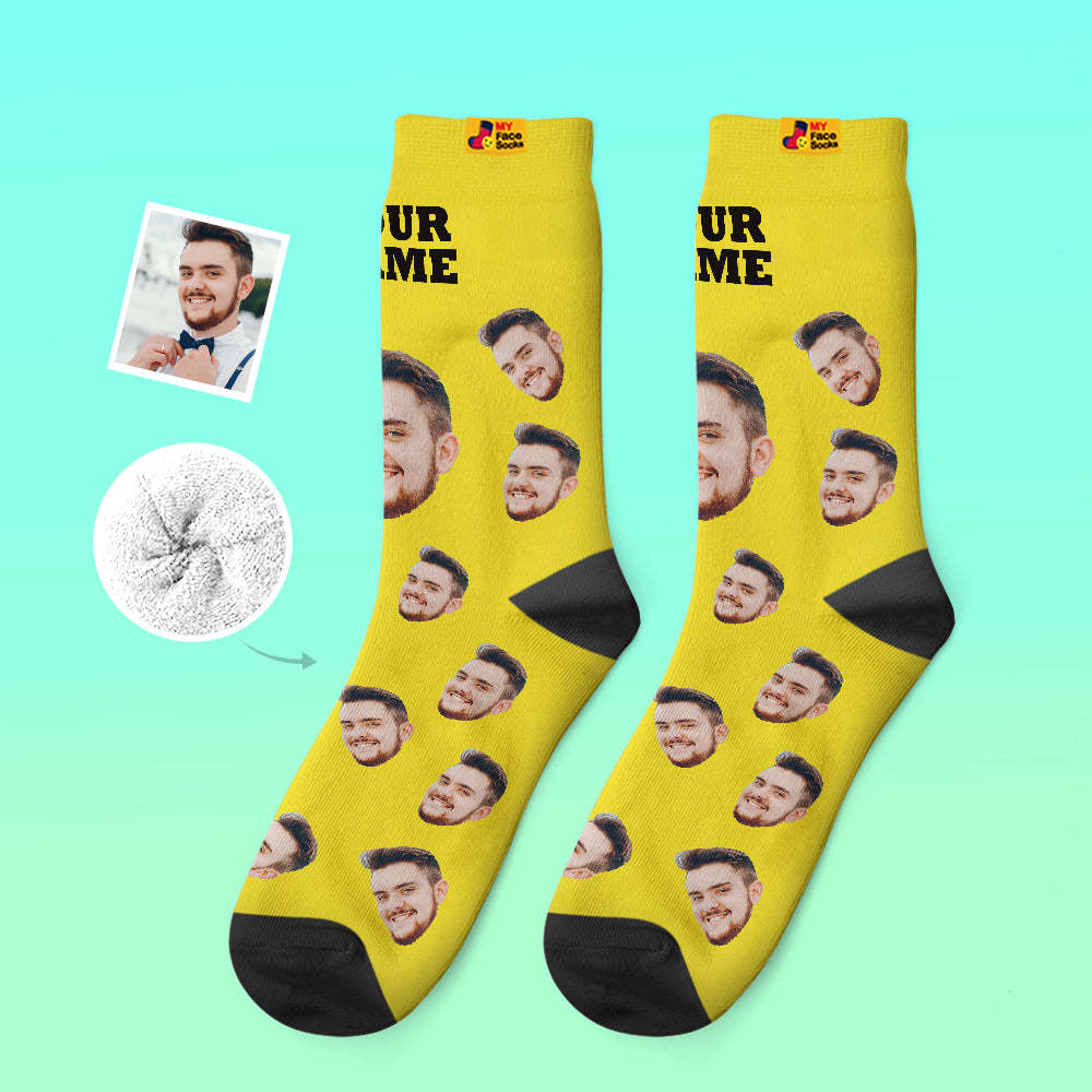 Custom Thick Socks Photo 3D Digital Printed Socks Autumn Winter Warm Socks Candy Series Colorful - MyFaceSocksAu