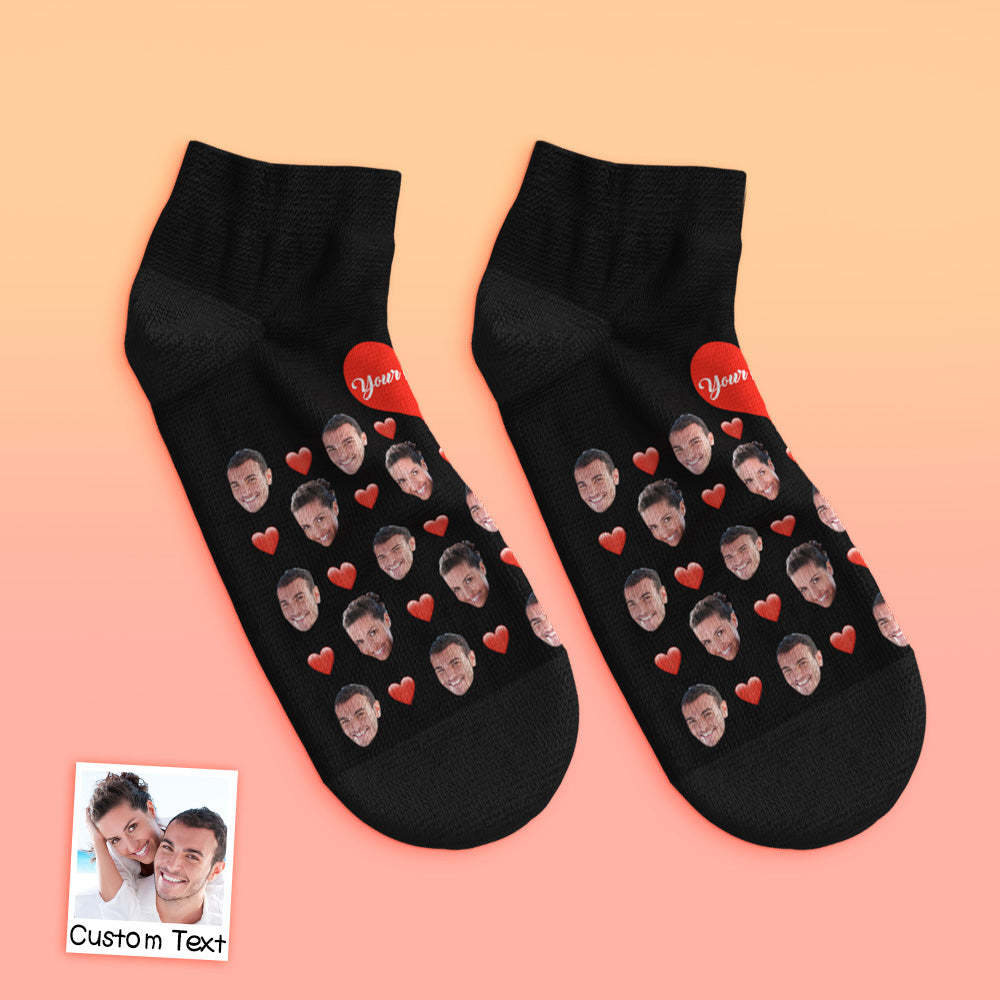 Custom Low cut Ankle Socks Heart