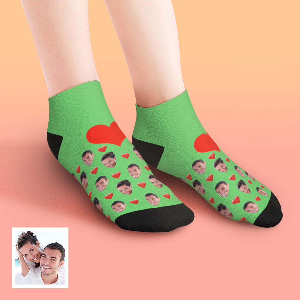 Custom Low cut Ankle Socks Heart