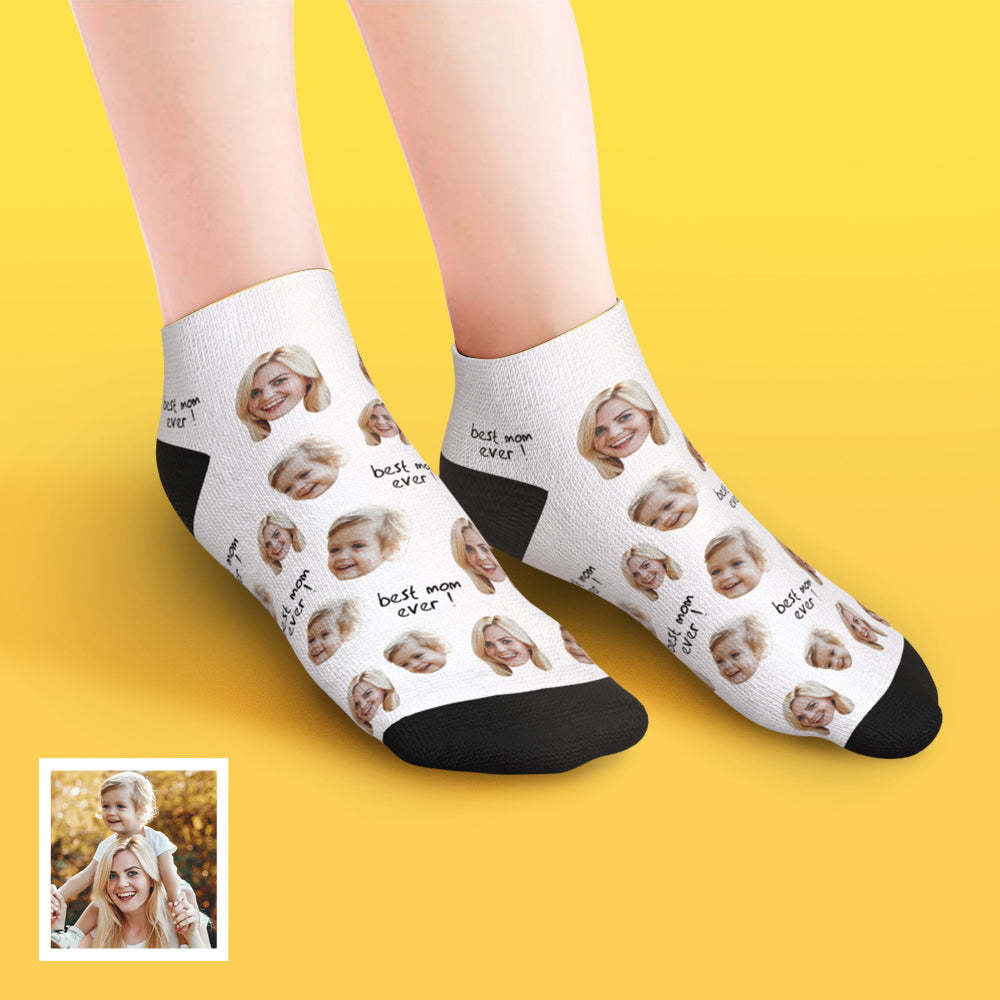 Custom Low Cut Ankle Face Socks For Mother Best Mom Ever