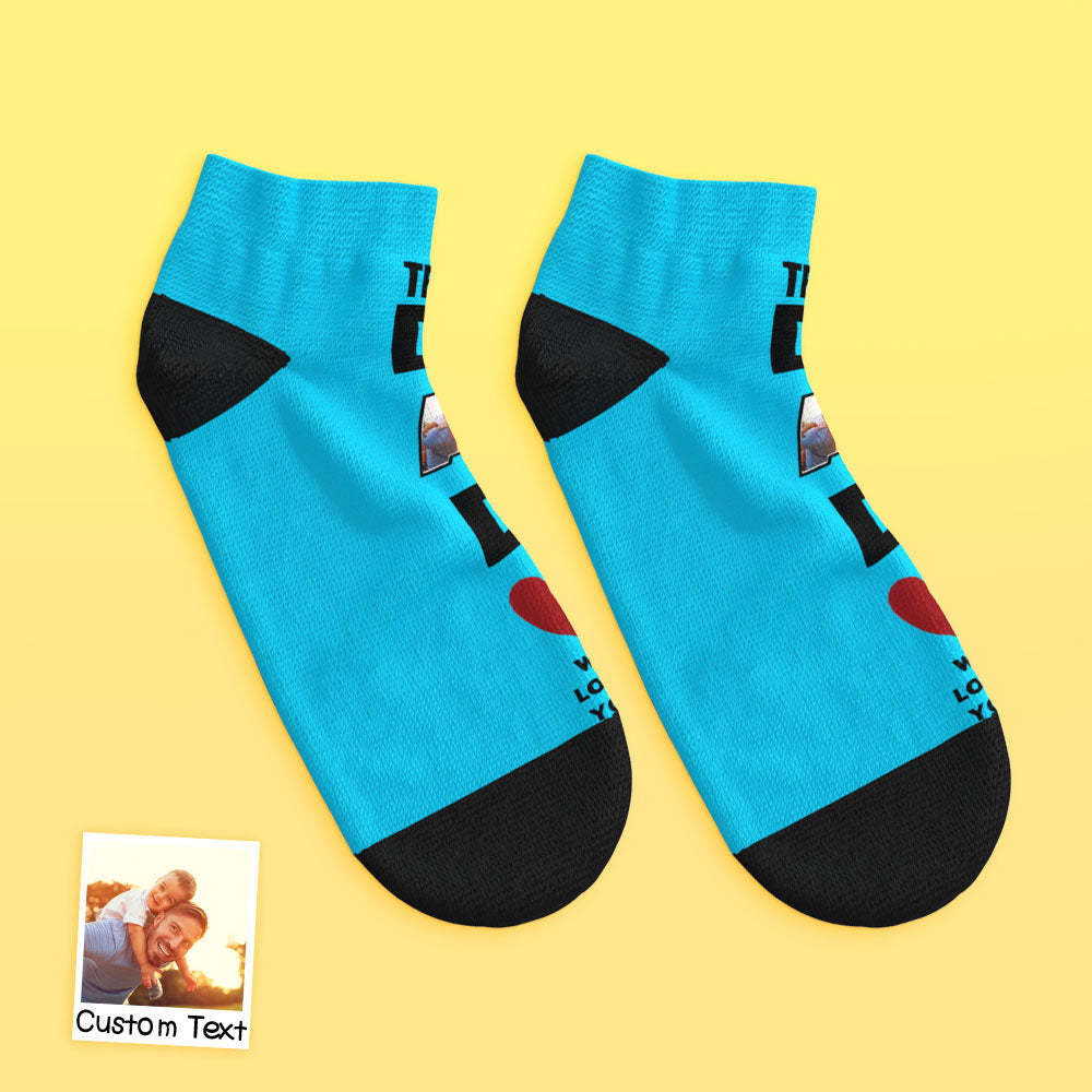 Custom Low Cut Ankle Face Socks Dad We Love You Gifts For Dad