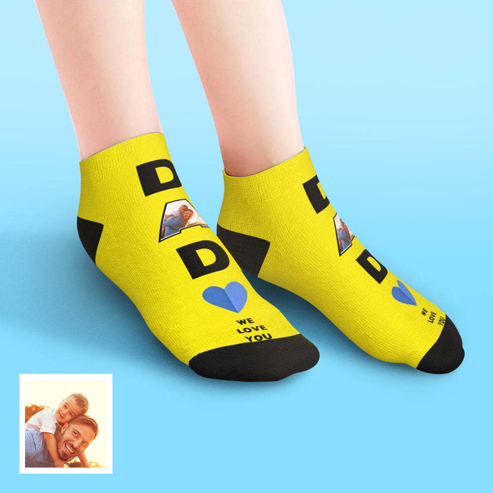 Custom Low Cut Ankle Face Socks Dad We Love You Gifts For Dad