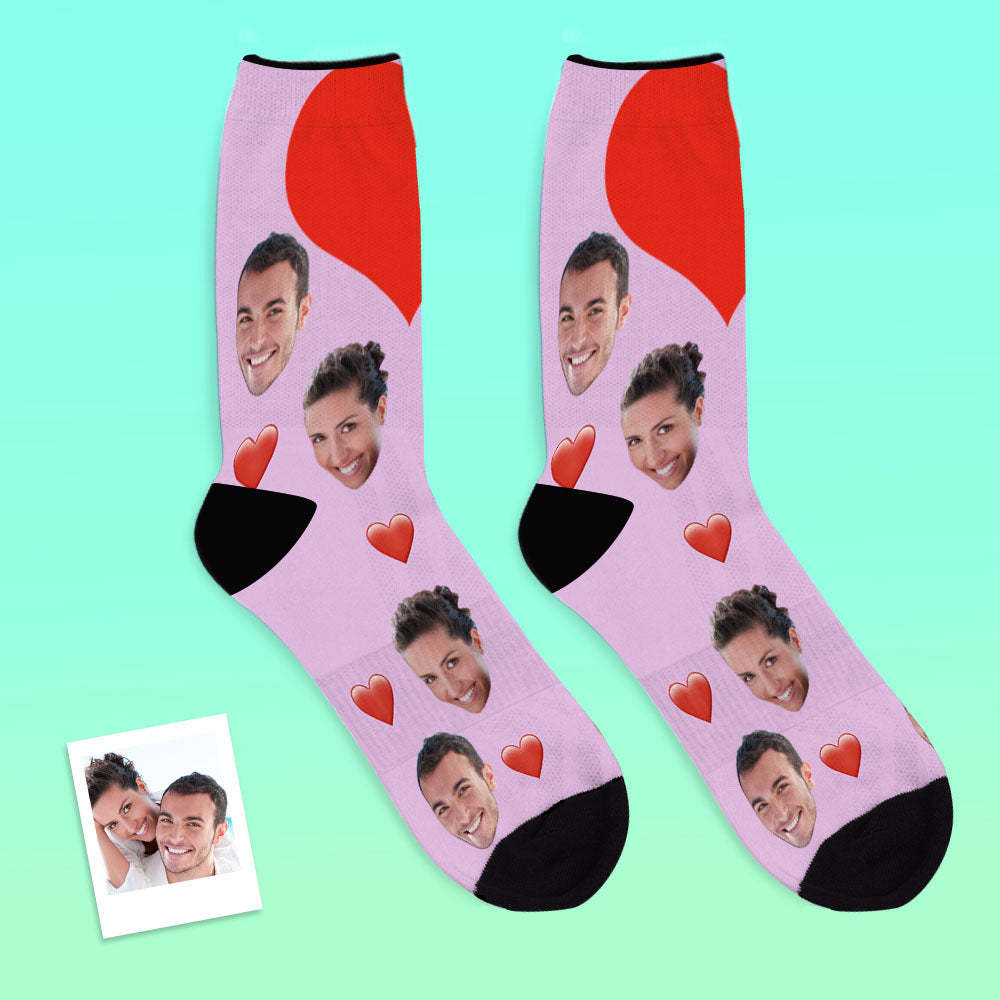 Custom Heart Socks With Your Text- MyFaceSocksAU