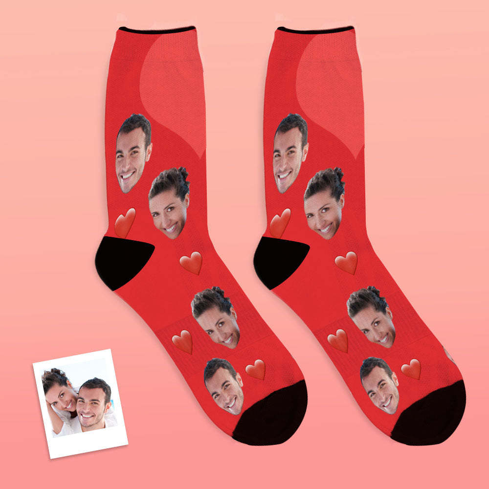 Custom Heart Socks With Your Text- MyFaceSocksAU