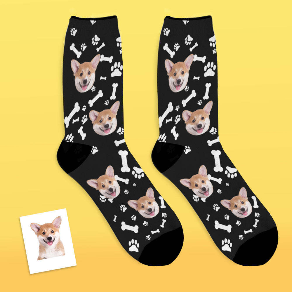 Gifts idea for Mom, Custom Face Dog Socks With Your Text