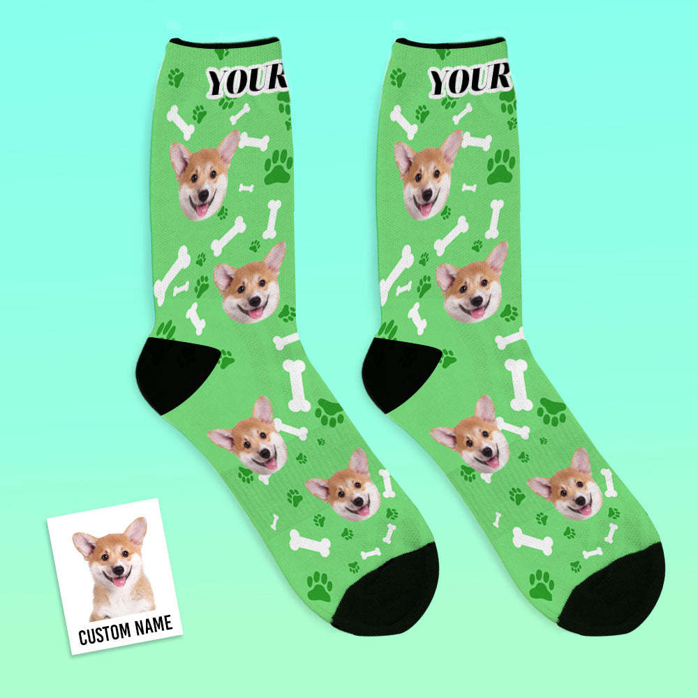 Gifts idea for Mom, Custom Face Dog Socks With Your Text