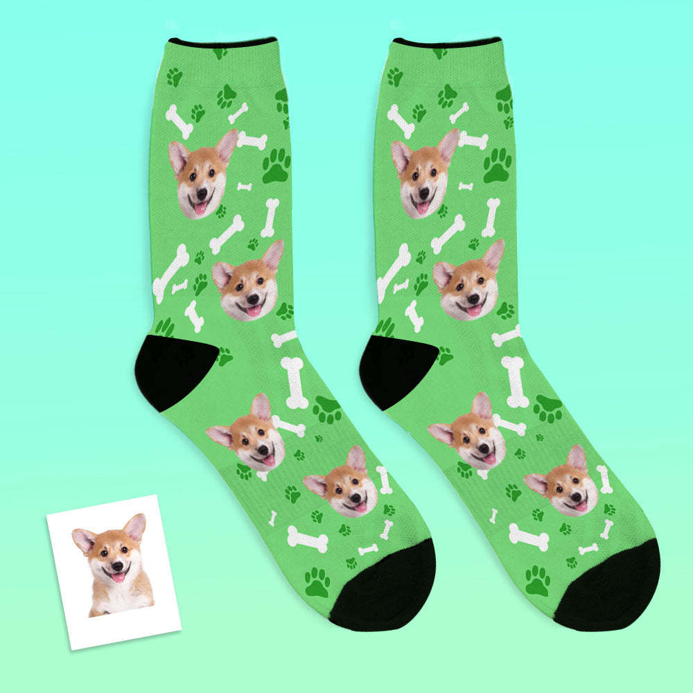 Gifts idea for Mom, Custom Face Dog Socks With Your Text