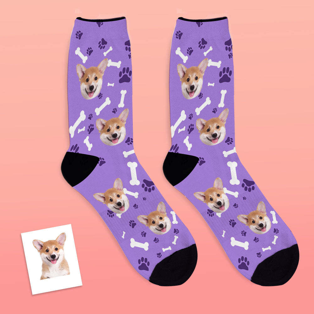Gifts idea for Mom, Custom Face Dog Socks With Your Text