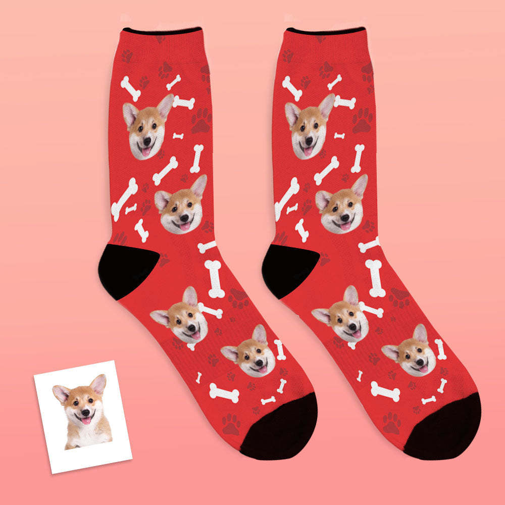 Gifts idea for Mom, Custom Face Dog Socks With Your Text