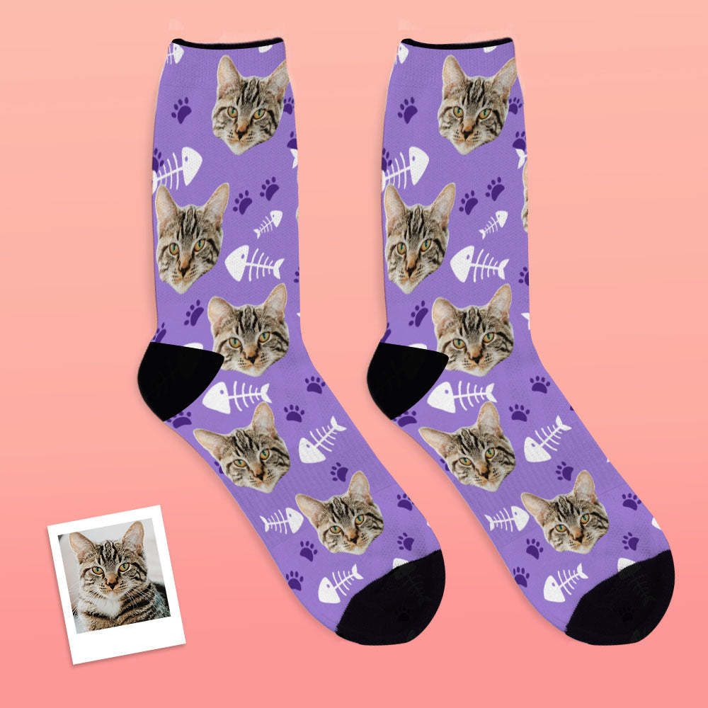 Custom Cat Socks With Your Text - MyFaceSocksAU