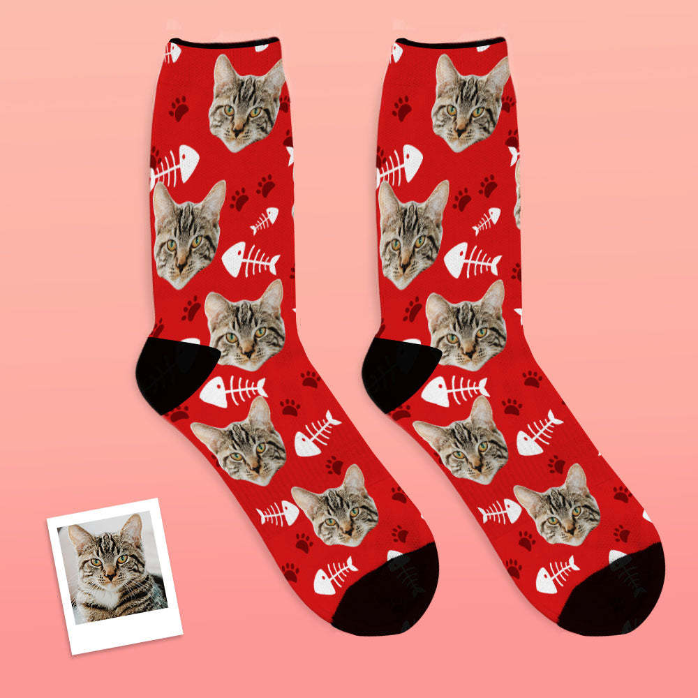 Custom Cat Socks With Your Text - MyFaceSocksAU