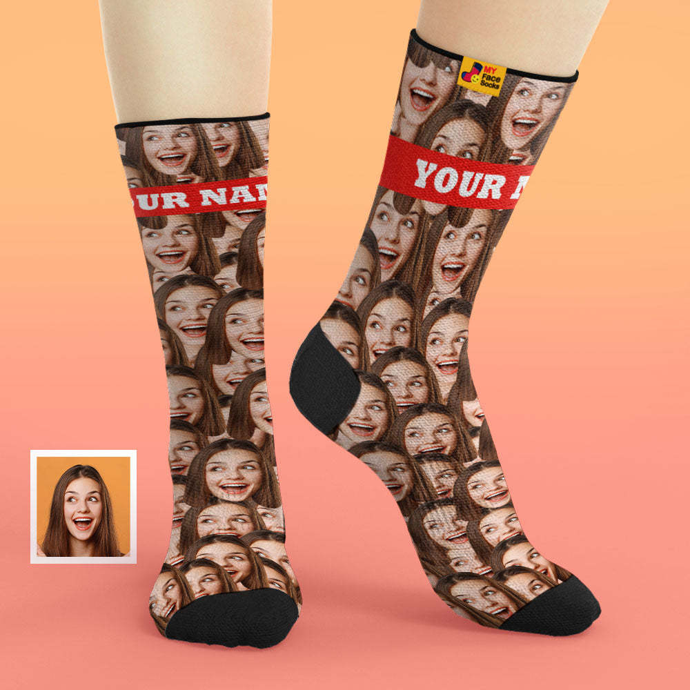 Custom Face Mash Socks With Your Text - MyFaceSocksAU