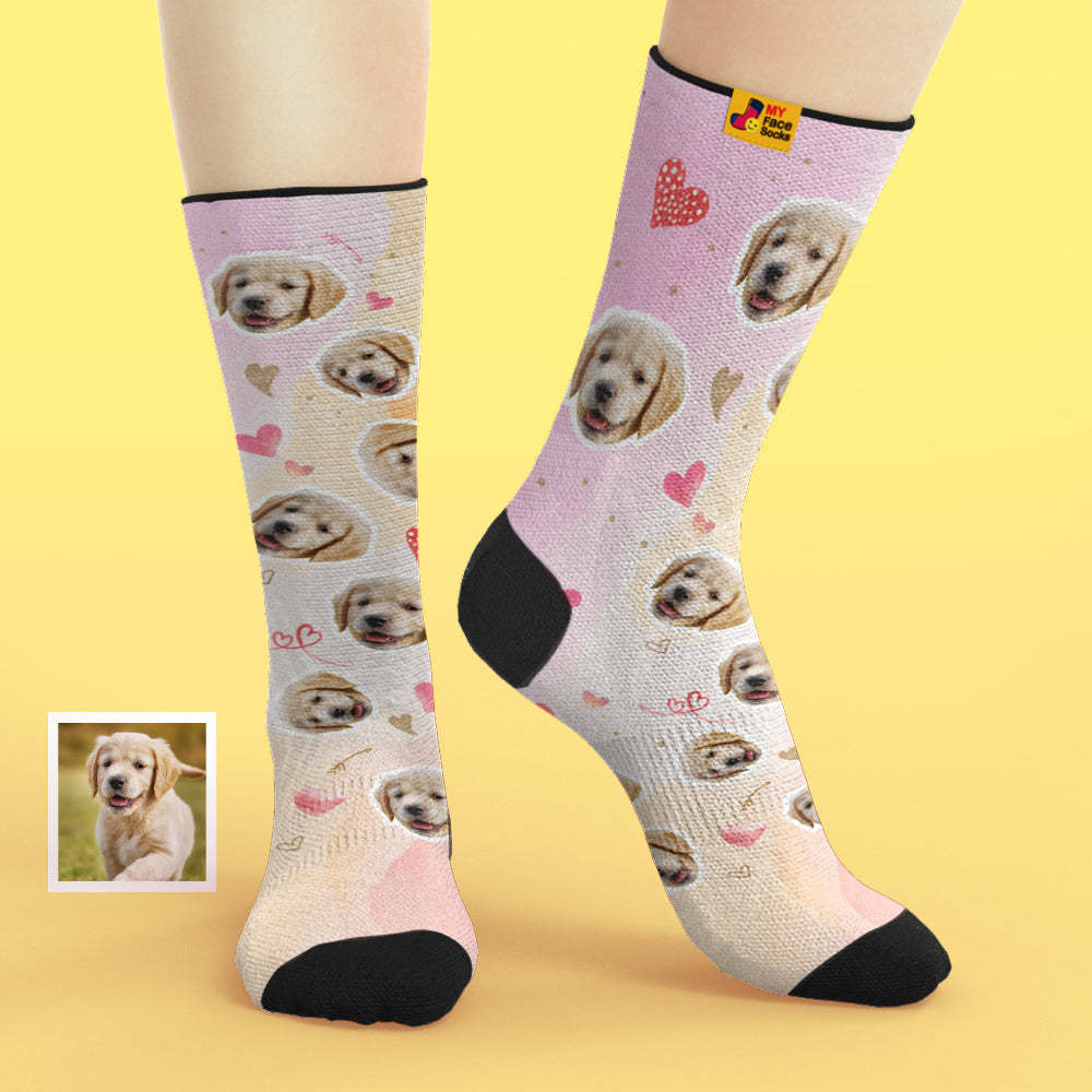 Custom Face Socks Add Pictures and Name with Your Dogs Face Breathable Soft Socks - MyFaceSocksAu