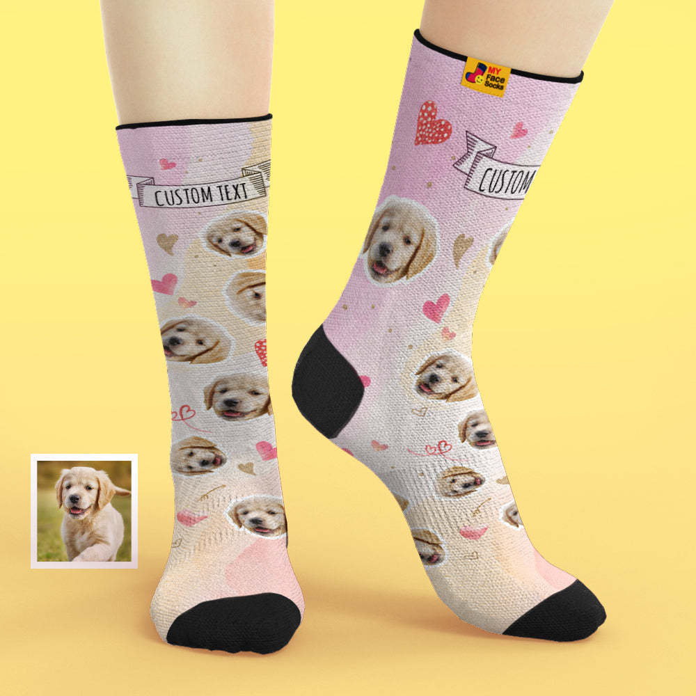 Custom Face Socks Add Pictures and Name with Your Dogs Face Breathable Soft Socks - MyFaceSocksAu