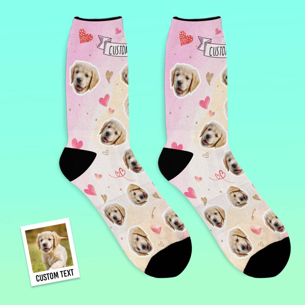 Custom Face Socks Add Pictures and Name with Your Dogs Face Breathable Soft Socks - MyFaceSocksAu
