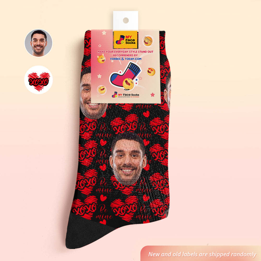 Custom Face Socks Add Pictures and Name Breathable Soft Socks Valentine's Day Gifts - XOXO - MyFaceSocksAu