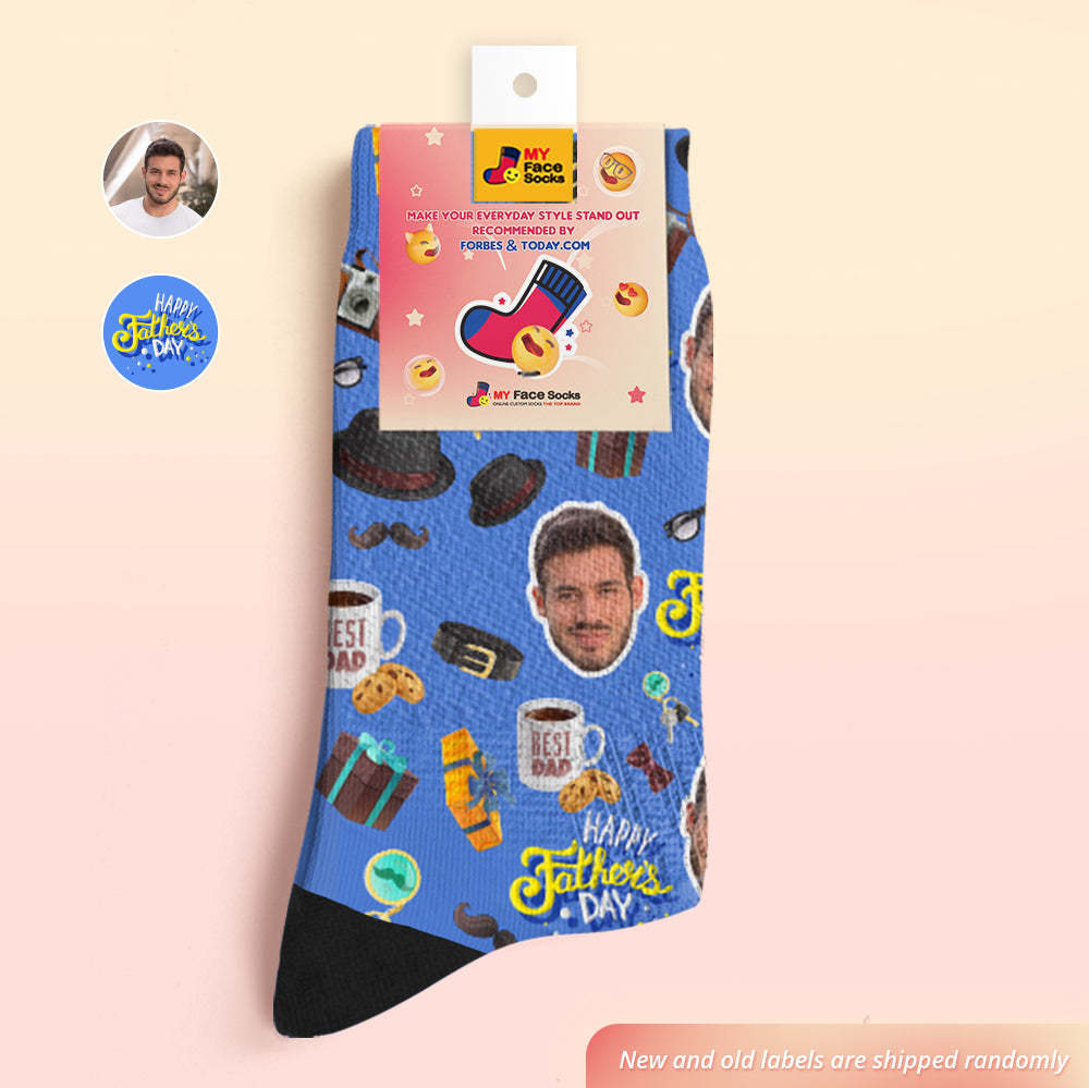 Custom Face Socks Add Pictures and Name Breathable Soft Socks Best Dad Father's Day - MyFaceSocksAu