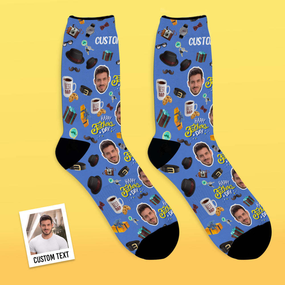 Custom Face Socks Add Pictures and Name Breathable Soft Socks Best Dad Father's Day - MyFaceSocksAu