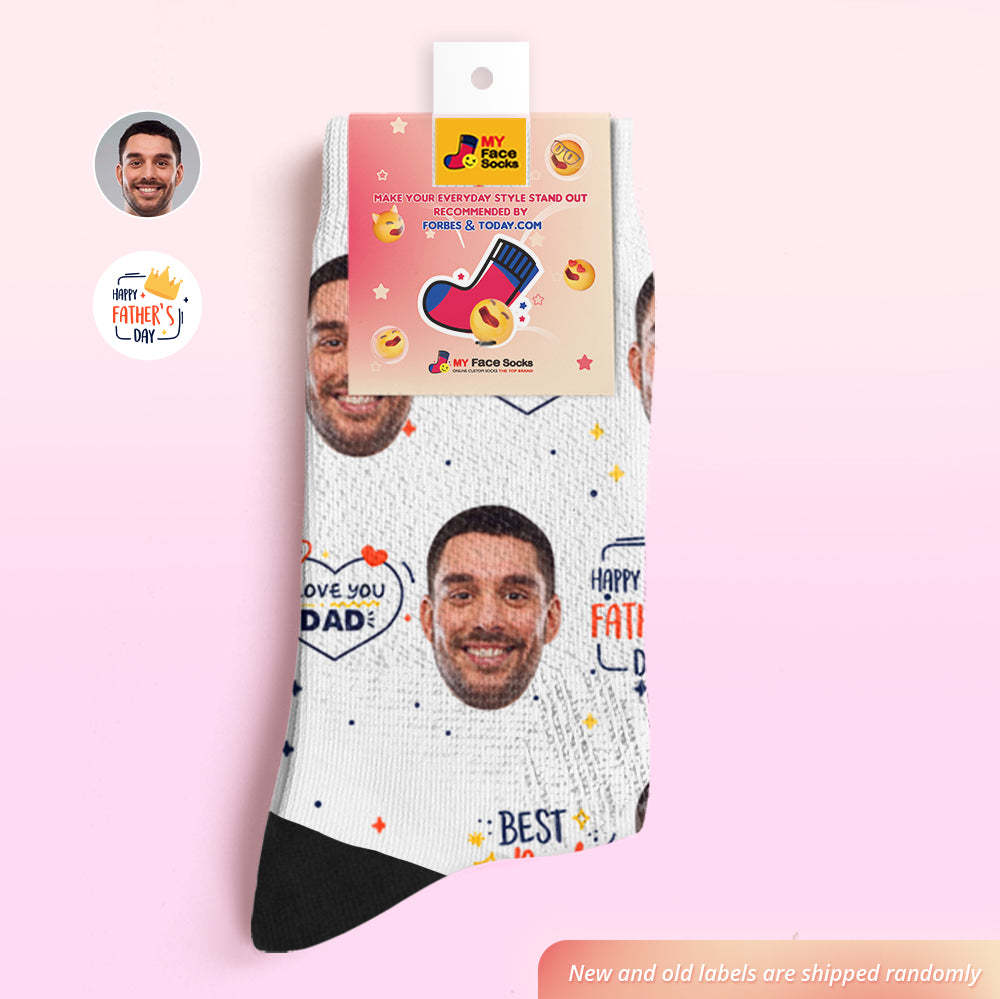 Custom Face Socks Add Pictures and Name Great Dad Sublimated Father's Day Gifts Breathable Soft Socks - MyFaceSocksAu