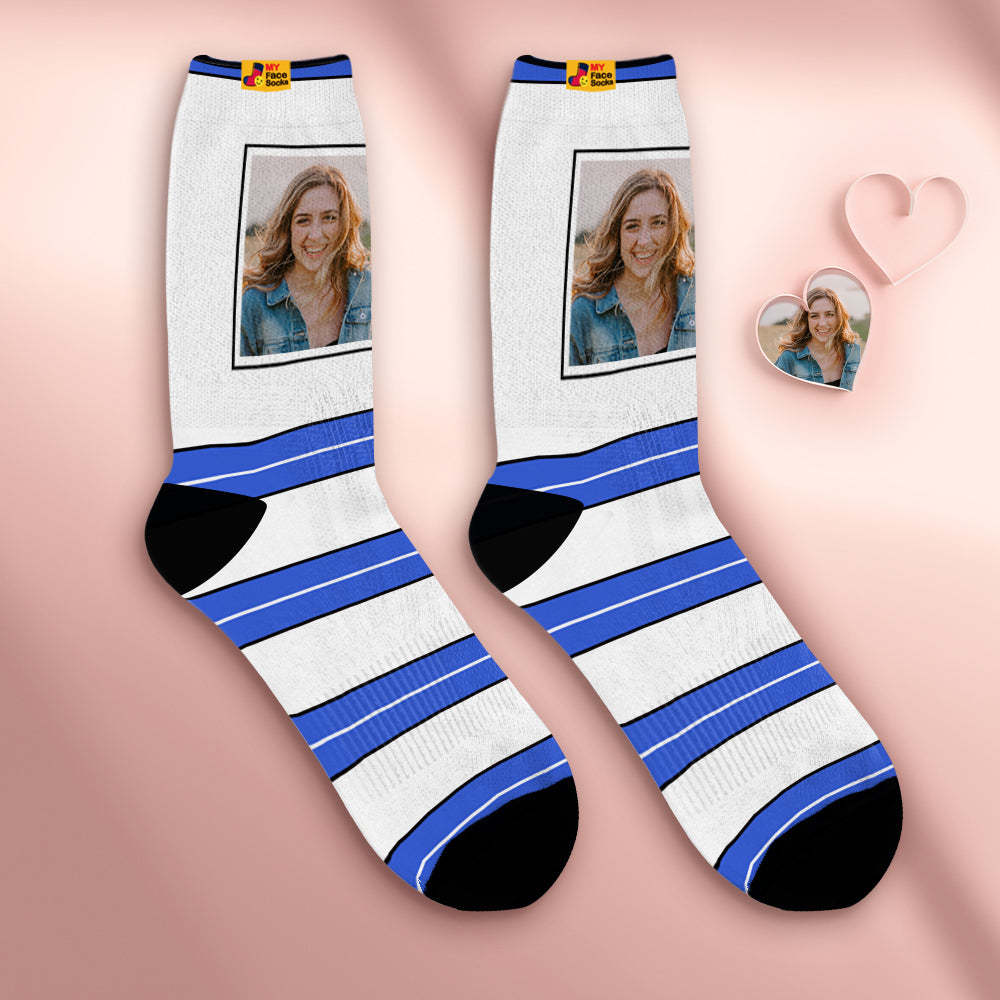 Custom Breathable Face Socks Personalised Soft Socks Gifts For Lover-STRIPED - MyFaceSocksAu