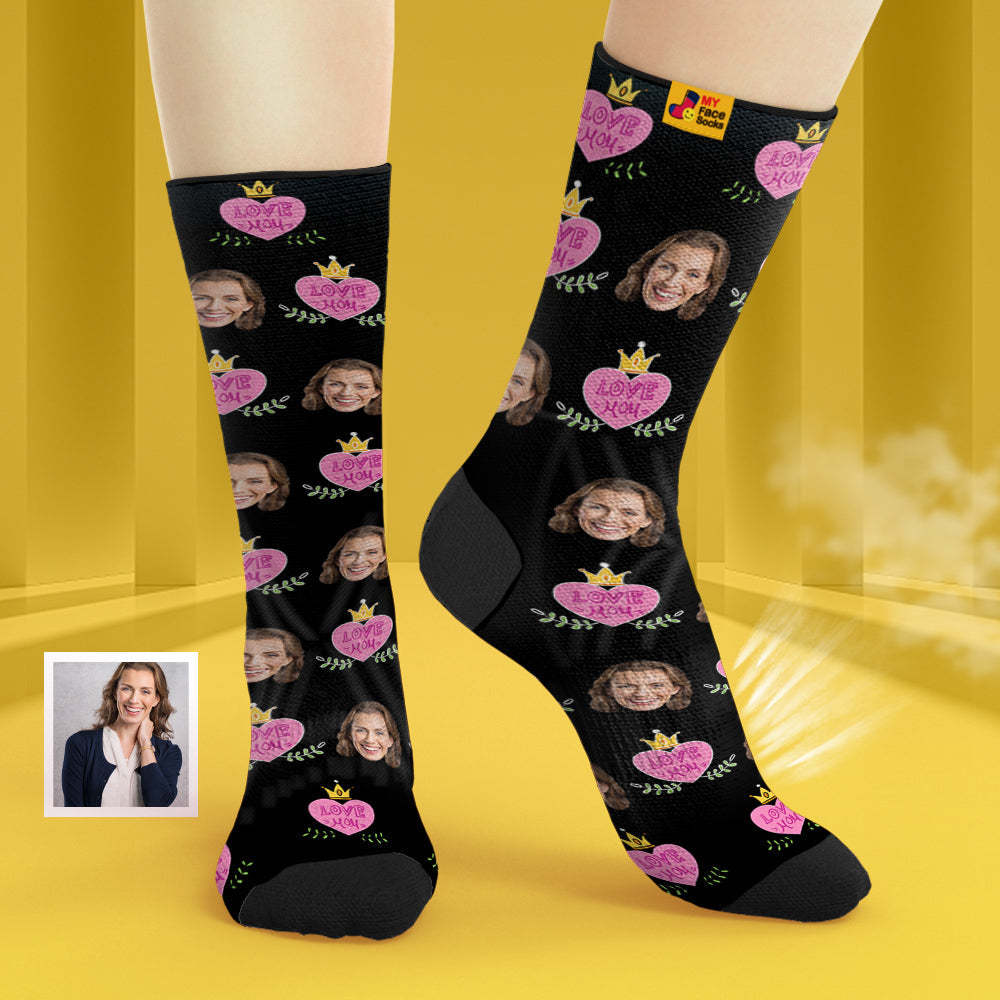 Custom Breathable Face Socks Personalised Soft Socks Gifts for Love Mom - MyFaceSocksAu